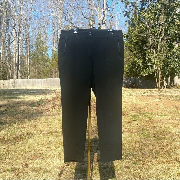Talbots Black Equestrian Center Seam Slim Stretch Crop Pants - Picture 1 of 9